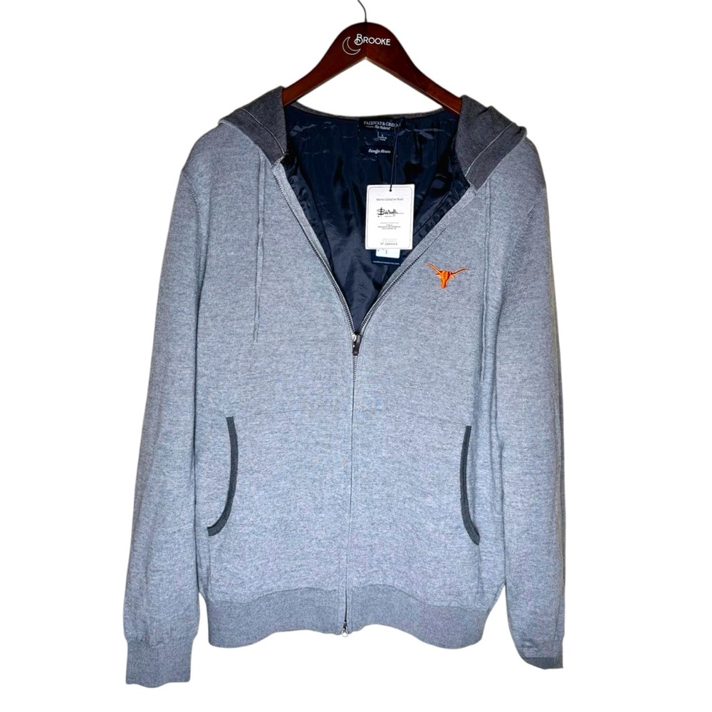 NWT Fairway and Greene Baruffa Merino Wool Holland Hoodie, Texas Longhorn Logo